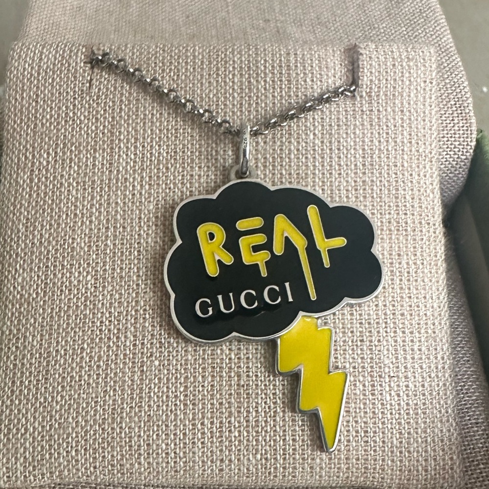 ☁️ GUCCI Sterling Silver Ghost CLOUD Real Necklace
